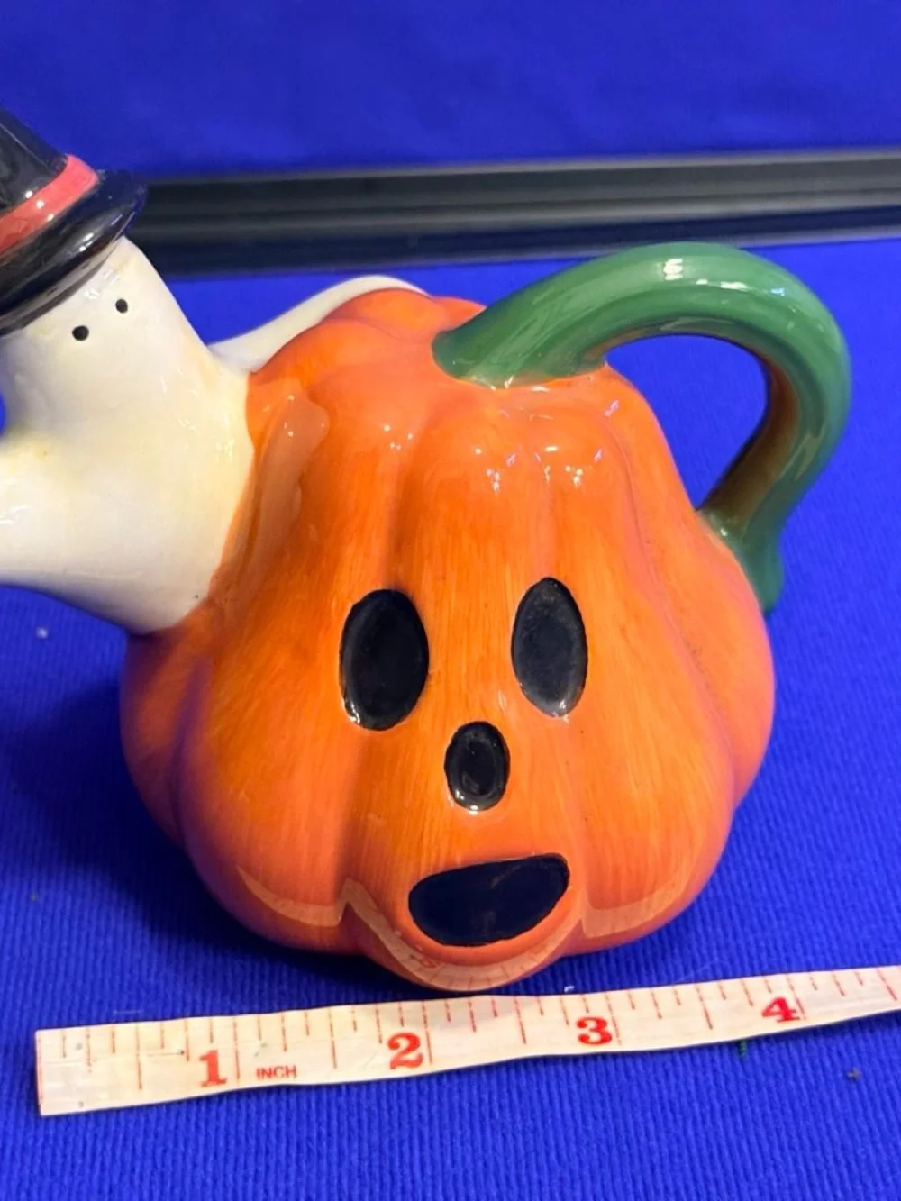 Sakura China Halloween Pumpkin Witch Ghost Ceramic Pitcher Vintage
